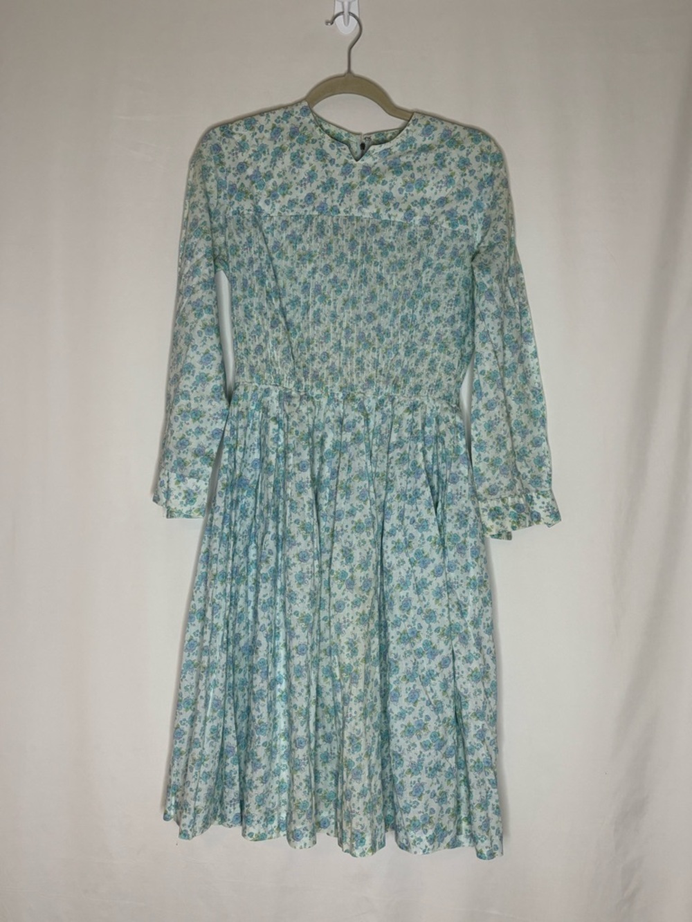 Vintage B. Altman & Co. Fifth Avenue Floral Dress | 70s Blue White Heritage